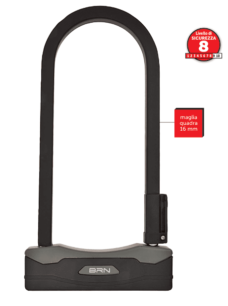 Lucchetto A Disco Am-Tech W4250 - 90mm, Corpo In Acciaio E Ottone, Rosso/nero/argento