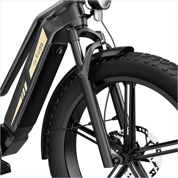 Hydraulic Front Forks 
 60mm travel Hydraulic Forks with lockable pressure stage, have you set to nature trails.